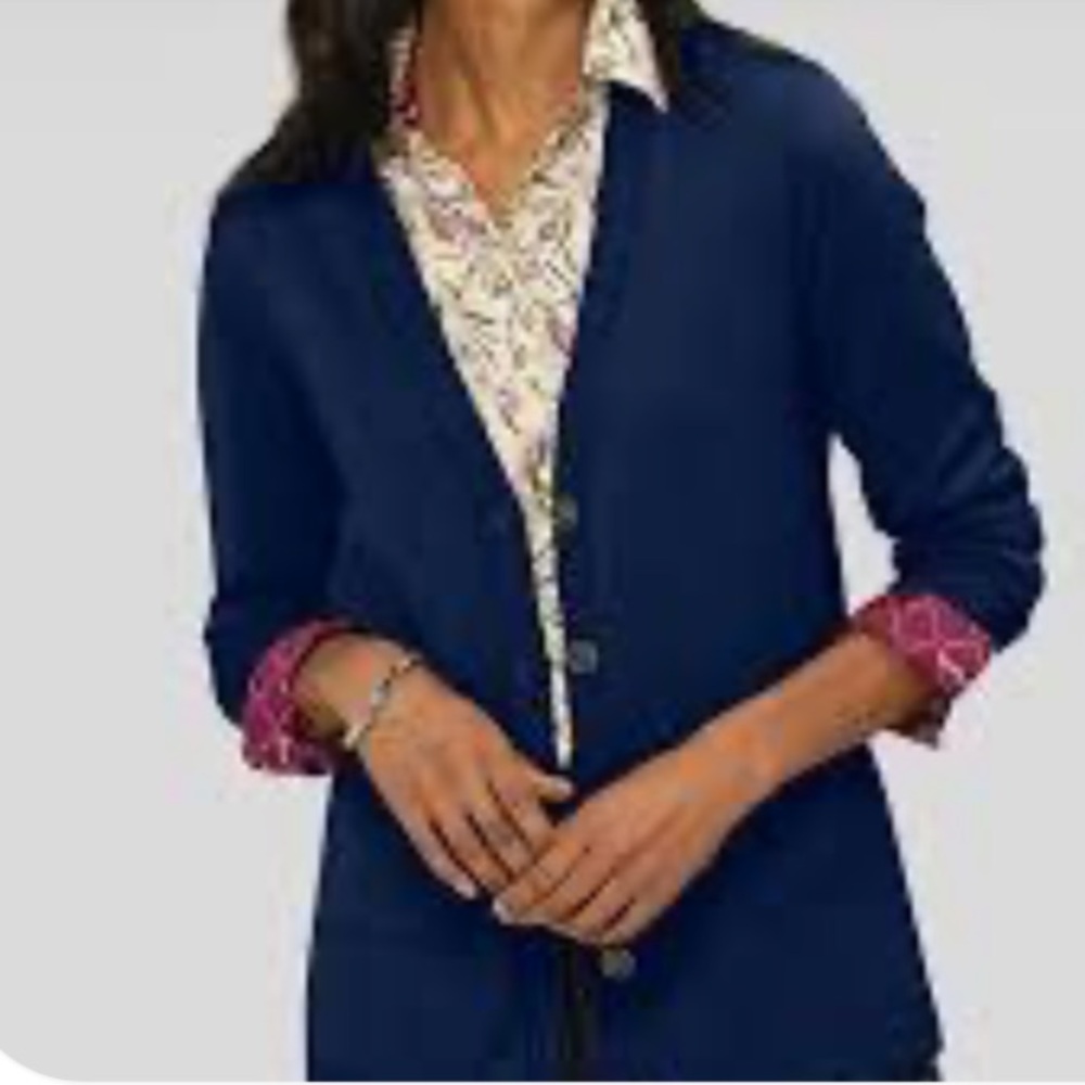 APPLESEED’S V-neck Cotton Cardigan Navy Blue Size Petite XL